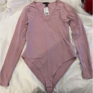 Forever 21 Pink Long Sleeve Bodysuit